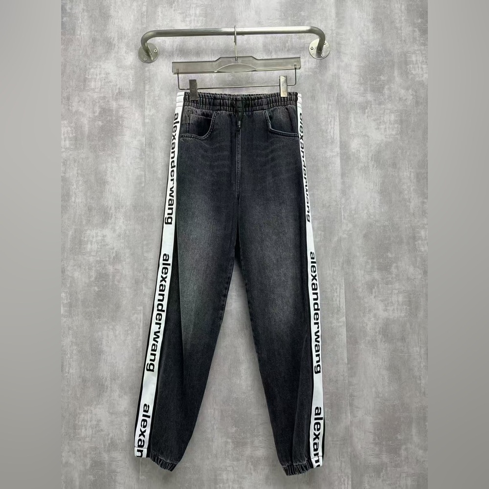 Authentic Alexander Wang Gray Jeans with White Side Stripes